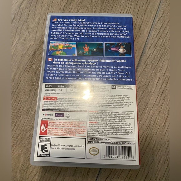 Spongebob SquarePants Battle for Bikini Bottom Rehydrated Nintendo Switch Game - Picture 4 of 4